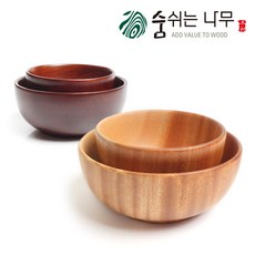 숨쉬는나무 나무 밥그릇 국그릇 나무그릇 대접, 내추럴 밥그릇, 1개, 내추럴