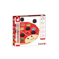 美國媽咪 法國 Janod 創意兒童智玩 認知學習 瓢蟲記憶盤 桌遊，提升專注力，親子互動首選, 1個