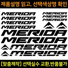 자전거로고데칼 BCS004 메리다 MERIDA 자전거프레임꾸미기용스티커, 1세트, 하늘