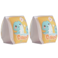 KP 熱銷加厚帶卡扣兒童手臂圈 充氣卡通水袖 寶寶學游泳浮袖浮漂 游泳池 游泳圈 泳圈 泳具 小孩泳圈 水上活動, （恐龍三角形）一對, 1個