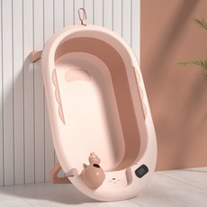 휴대용욕조 접이식 원터치 간이욕조 그레이 가정용, 1개, V. 접이식 대형 강화 핑크 온도 감응형 40근 이내