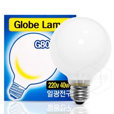 일광전구 백열 볼 전구 G80 40W 불투명, 1개