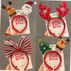 산타클로스헤어밴드 크리스마스 코스튬 산타 헤어 머리띠, 루돌프뿔