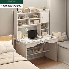 퀴브 화장대책상겸용 화장대거울 화장대서랍장, 높은형 단일문 웜화이트 100cm