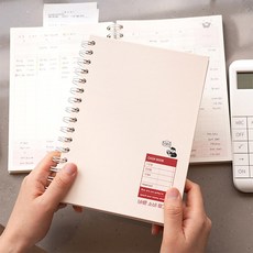 소비노트 만년가계부 다이어리 스프링 제본 금전출납부 캐시북 용돈기입장, 1개, 아이보리