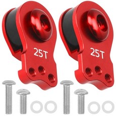 2피스 Vgoohobby 알루미늄 RC 25T 서보 세이버 조절 가능한 하이 토크 서보 세이버 Futaba Tamiya Servos 1/10 Traxxas TRX4 TRX6 S, 레드