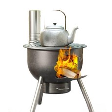 가마솥 화덕 굴뚝 야외 두꺼운 캠핑용 아궁이 시골, 1단계 58cm + 3개 버너 링