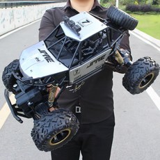 RC 자동차 먼지 대형 6x6 RC카 무선 자동차 매니아, 본체 배터리 1+리모콘 배터리1, 실버 대형 4륜, 1개