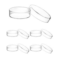 뚜껑이 있는 QWORK 유리 페트리 접시 페트리 접시 두껍고 60mm x 18mm 5팩, 120mm