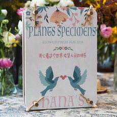 全新押花器套裝植物手作壓花板diy乾花標本製作工具客製禮品包裝, 1個, 中號 白色,乾花包