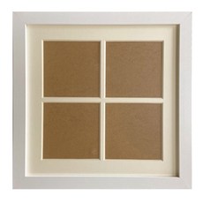 正方形宮格木質相框：桌面擺飾、居家佈置相片框，多格照片展示框, 1個, 原色