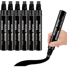 Aixefulw 6개 세트 검은색 포스터 마커 점보 두께 10mm 영구 배너 페인팅 용품용 3-in-1 와이드 팁 Red、Orange、Purple、Brown、Silver、Gold, 1세트