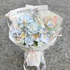 모루꽃다발키트 꽃다발 취미 패키지 혼합 만들기 선물, 라이트 쿨, 1개