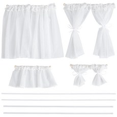 미니어처 인형 집 액세서리 목재 옷걸이 커튼 소파 DIY 인형 하우스 가구 세트, 1개, 화이트 511