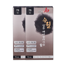 수월 명품 헤어 칼라크림 염색약 7S, 흑색, 2개