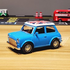 聲光可開門Q版復古合金車 - 警車 金龜車 雙層巴士 復古老爺車 mini cooper模型車 小車, MINI-藍(聲光雙開門, 1個