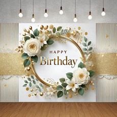 아라홍스 파티배너 생일축하 파티용품 생일가랜드 생일이벤트 졸업 환갑 새해 생일현수막, 8.버스데이 플라워