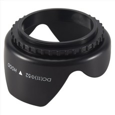 Nikon D5200 D5100 D3200 키트 F3.5-5.6G와 호환용 52mm 꽃잎 꽃 렌즈 후드, 1개, 검은색