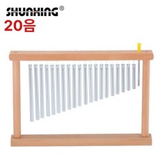 드럼 차임벨 종소리 교육 카우벨 도장 명상 없음골드, 1개, 20음 목재 프레임 실버