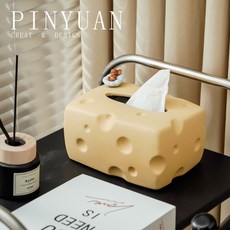 치즈 티슈 케이스 심플 고급스러움 거실 식당 화장실 하이비주얼 방진 수납 티슈 케이스, 치즈 티슈 케이스 젤리