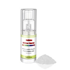 식용 글리터 스프레이 비에어로졸 식품 착색제 광택 분말 Edible Glitter Spray(White) Non Aerosol Food Coloring Lustre Powd, 1개, 9g