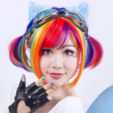 COSPLAY 角色扮演 跨年表演 彩色BOBO短髮 耐熱假髮, 1個, 08.天藍