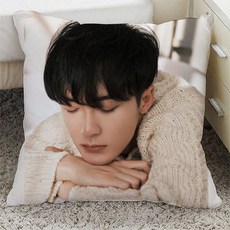 檀健次 明星周邊 抱枕 雙面 靠枕 獵罪圖鑒 生日禮物 毛絨 枕頭, 1個, 3,35*35cm迷你亮緞