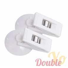 흡착식 집게 2P 세트 클립 수납 집개 행거 차량옷걸이 유리부착, 1개, 차량만능집게(2P)-화이트