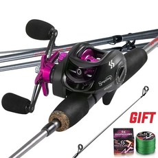 수게일랑 2절 낚싯대 및 트롤링 낚시 릴 키트 장거리 투척 베이트캐스팅 드럼릴 바닷물, 01 Right Handle, 기본