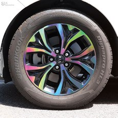 [비브랜드] 홀로그램 휠스티커 랩핑 시트지 커버 DIY 몰딩 튜닝 용품 KA4카니발 호환가능, 프리즘_19인치, 1세트
