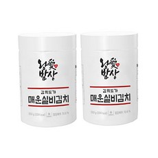 왕애밥상 매운 실비김치 550g x 2 감칠맛 간편한 용기 도시락 밥 반찬 매운김치, 2개