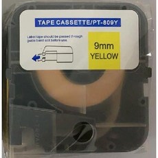 카트리지 넘버링기 리본 블랙 P800 먹지 PTR80B 라벨링, 5+1 스티커PT809Y(옐로우9mm)