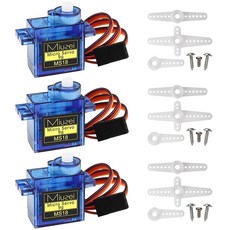 Sg90 9g 마이크로 서보 모터 자이 미니 소형 모터 키트 금속 기어 아두이노 RC 자동차 비행기 로봇 (10), 3, 1개