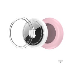 Airtag保護套 Air tag帶防水蓋別針 兒童老人行李寵物衣服蘋果追蹤器防丟器 矽膠軟殼, 1個, airtag別針套CS25-粉色