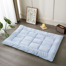 소하임 극세사 털 안 붙는 통세탁 펫 방석, 파우더블루, 1개