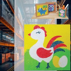 데코샌드 액자만들기 닭 모래그림 미술교구 만들기키트 샌드드로잉 1인키트 모래아트