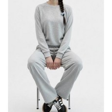 여성 데일리 소프트 맨투맨 와이드 팬츠 코디 세트 상하복