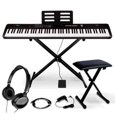 더뮤직 / 88건반 교습용 전자피아노 JO-A01B-CH 풀패키지 +접이식헤드셋+ 다용도접이식의자 + 쌍열스탠드 풀세트 [다용도접이식의자별도배송], 1개