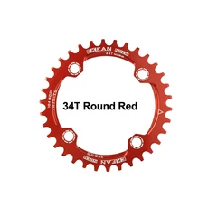 DECKAS 라운드 타원형 체인 링 104BCD 32T 34T 36T 38T 크라운 좁은 와이드 싱글 체인 링 7-12 속도 MTB 도로 자전거 크랭크 셋, 16 34T Red Round, 1개