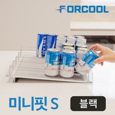 포쿨 스르륵 냉장고정리 선반 음료수 맥주 캔 정리 디스펜서 트레이 폭조절가능, 미니핏 3라인 S 블랙 세로30cm, 1개