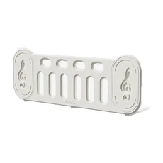 Robbedplay 音符床圍欄 嬰兒床護欄, 奶油白音符88*40cm最高可調至58CM