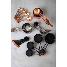 喚 HUAN 時髦推薦！皮革烘焙量杯量匙9件組，精準量測，烘焙新手必備，多尺寸選擇，輕鬆上手，耐用材質，易於清潔, 1個, 時髦消光黑