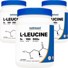 nutricost 亮氨酸粉, 3個, 500g
