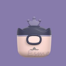 BABY CROWN 皇冠造型奶粉分裝盒 雙重密封防潮防漏 環保PP材質不含雙酚A 附5g奶粉勺 小號紫色, 1個, 紫色