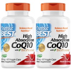 Doctor's BEST 高吸收輔酶Q10素食膠囊 100mg, 60顆, 2罐
