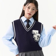 더데이걸 블링 장식 크롭 스웨터 조끼TGVK25101_IC