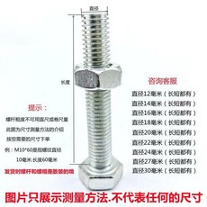 螺絲螺母套裝國標48級外六角全牙螺桿螺帽大全M6M8M10M12M14M16, 1個, 全絲M8*16毫米 20套