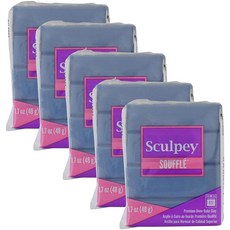 Sculpey Soufflé: 블루스톤 5팩 - 48.2g(1.7온스) 바 폴리머 오븐 베이킹 클레이 스웨이드-경량 유연성 무독성 주얼리 DIY 예술 및 공예 프, Sculpey Soufflé: 블루스톤, 5팩 - 4