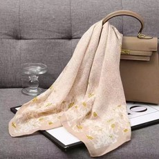 歲歲安康 磁吸扣方巾圍巾 2024新款高級時尚棉麻百搭三角圍脖護頸絲巾