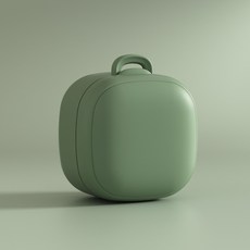 寶寶牙膠防掉鏈 奶嘴鏈 奶嘴收納盒 奶嘴防掉繩 嬰兒食品級 可水煮防掉鏈 固齒器矽膠防掉鏈 矽膠一體式奶嘴鏈 奶嘴收納盒, 矽膠奶嘴收納盒【綠色】, 1個